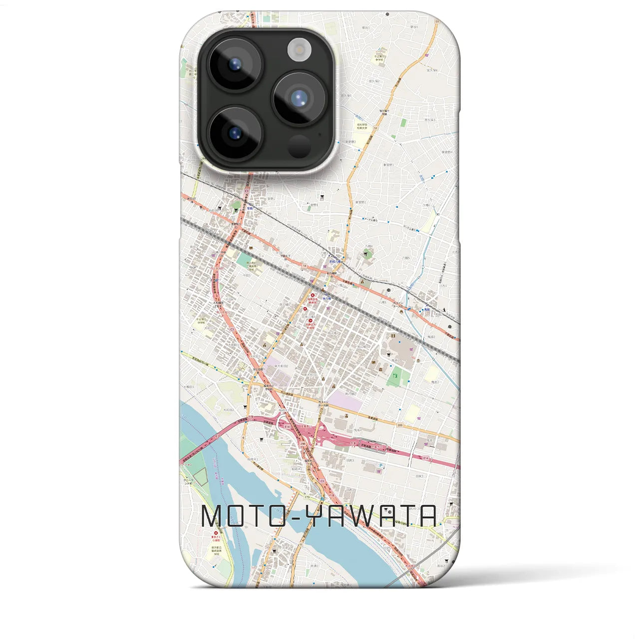 【本八幡】地図柄iPhoneケース（バックカバータイプ・ナチュラル）iPhone 15 Pro Max 用