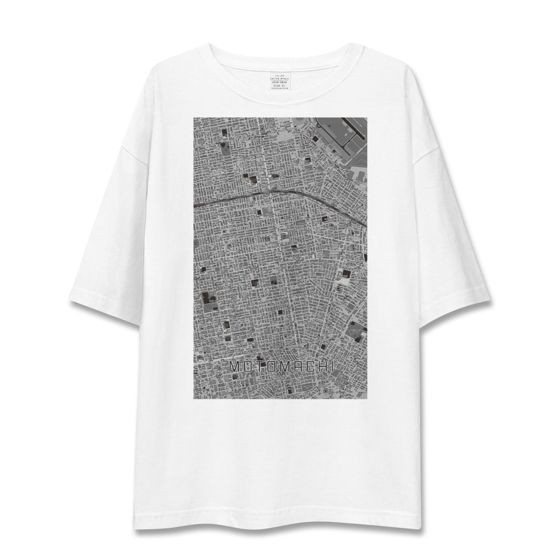 【元町(北海道)(北海道)】地図柄ビッグシルエットTシャツ