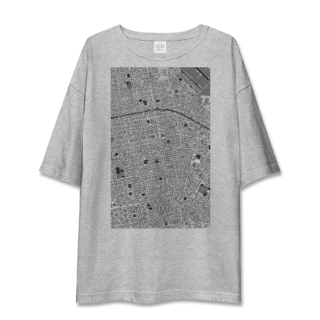 【元町(北海道)(北海道)】地図柄ビッグシルエットTシャツ