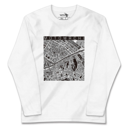 【元町（神奈川県）（神奈川県）】地図柄ロングスリーブTシャツ