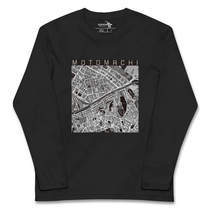 【元町（神奈川県）（神奈川県）】地図柄ロングスリーブTシャツ