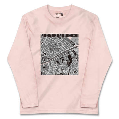 【元町（神奈川県）（神奈川県）】地図柄ロングスリーブTシャツ