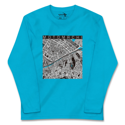 【元町（神奈川県）（神奈川県）】地図柄ロングスリーブTシャツ