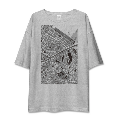 【元町（神奈川県）（神奈川県）】地図柄ビッグシルエットTシャツ