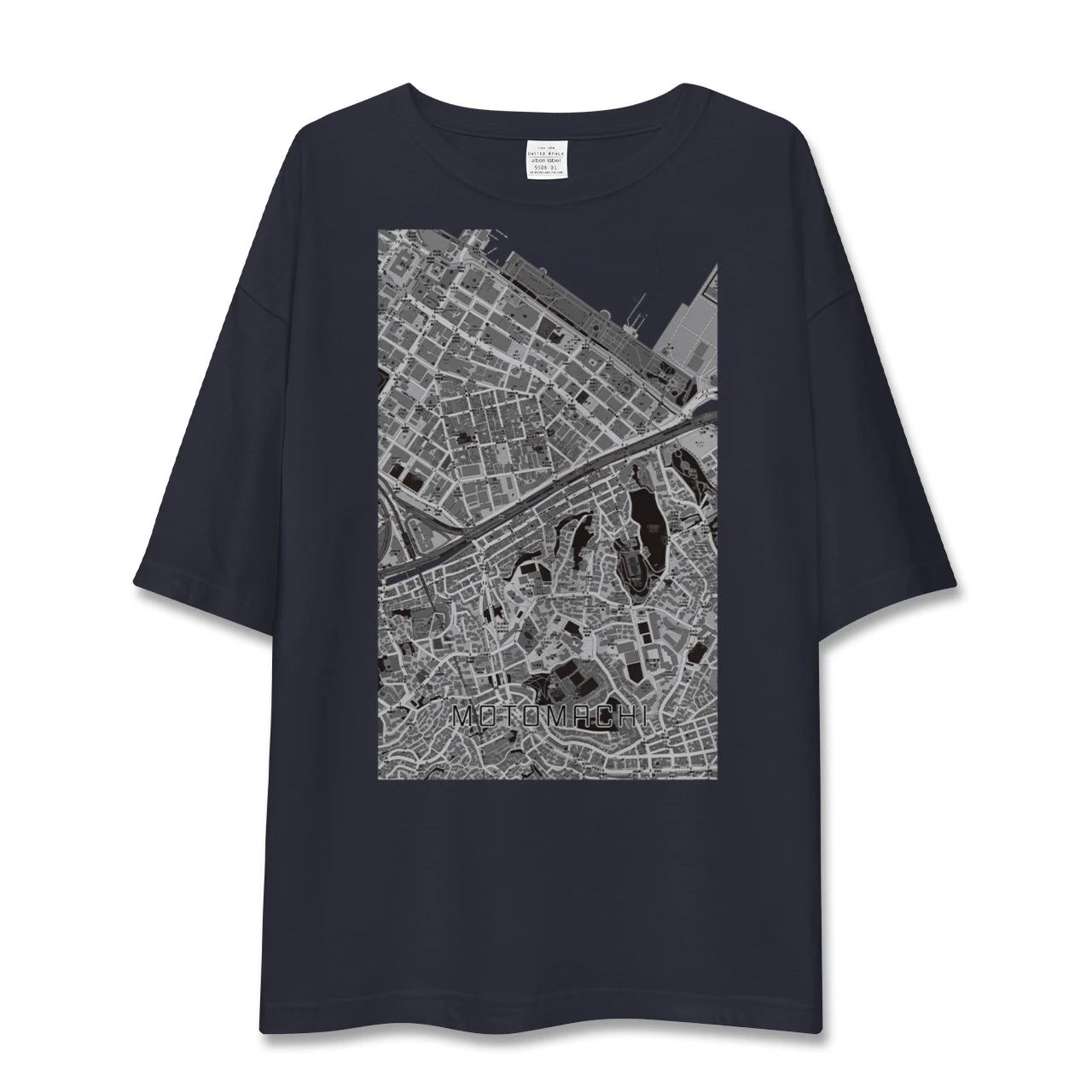 【元町（神奈川県）（神奈川県）】地図柄ビッグシルエットTシャツ