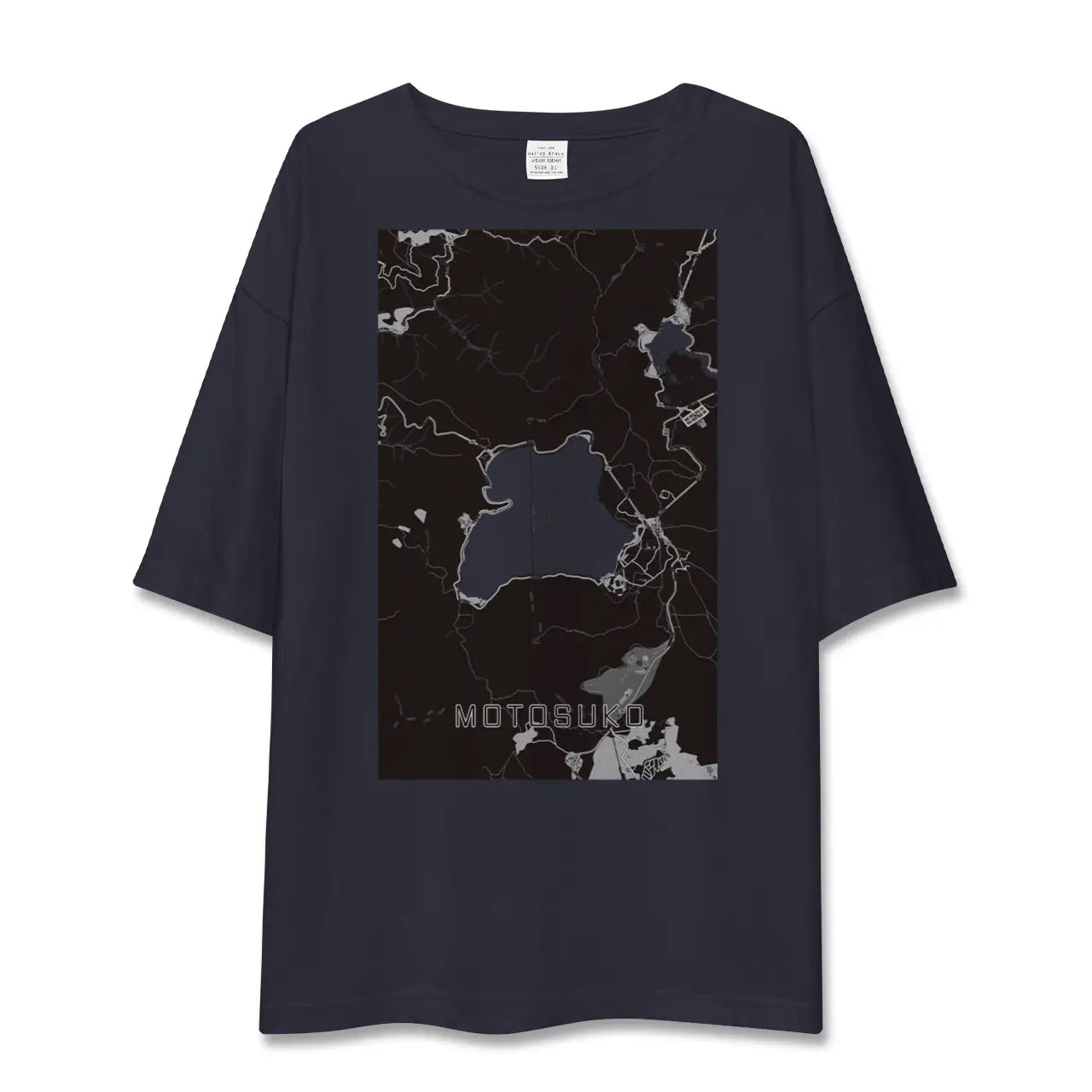 【本栖湖（山梨県）】地図柄ビッグシルエットTシャツ