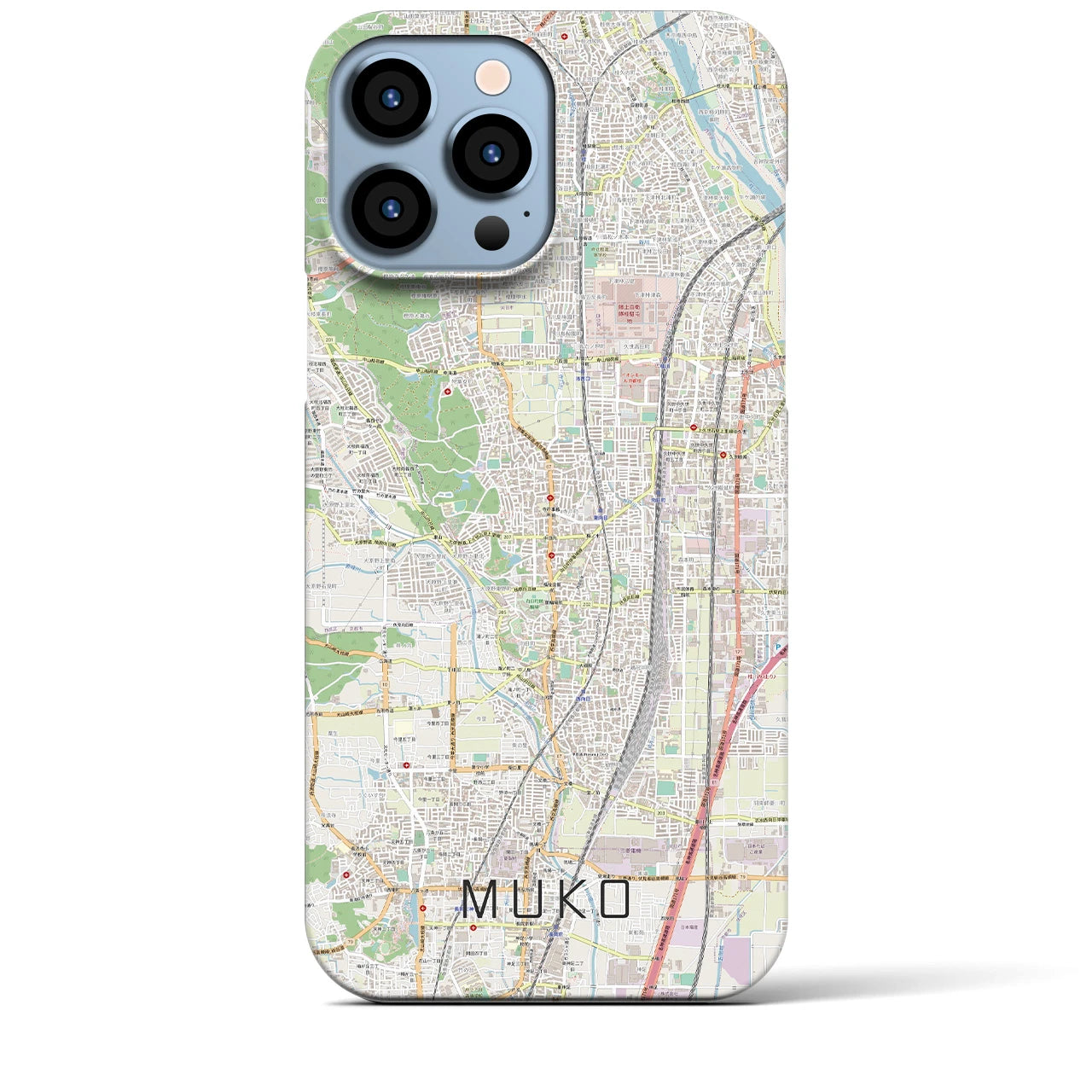 【向日】地図柄iPhoneケース（バックカバータイプ・ナチュラル）iPhone 13 Pro Max 用