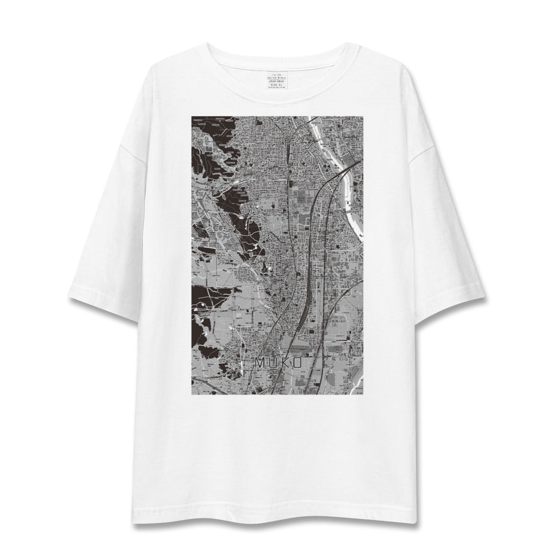 【向日（京都府）】地図柄ビッグシルエットTシャツ