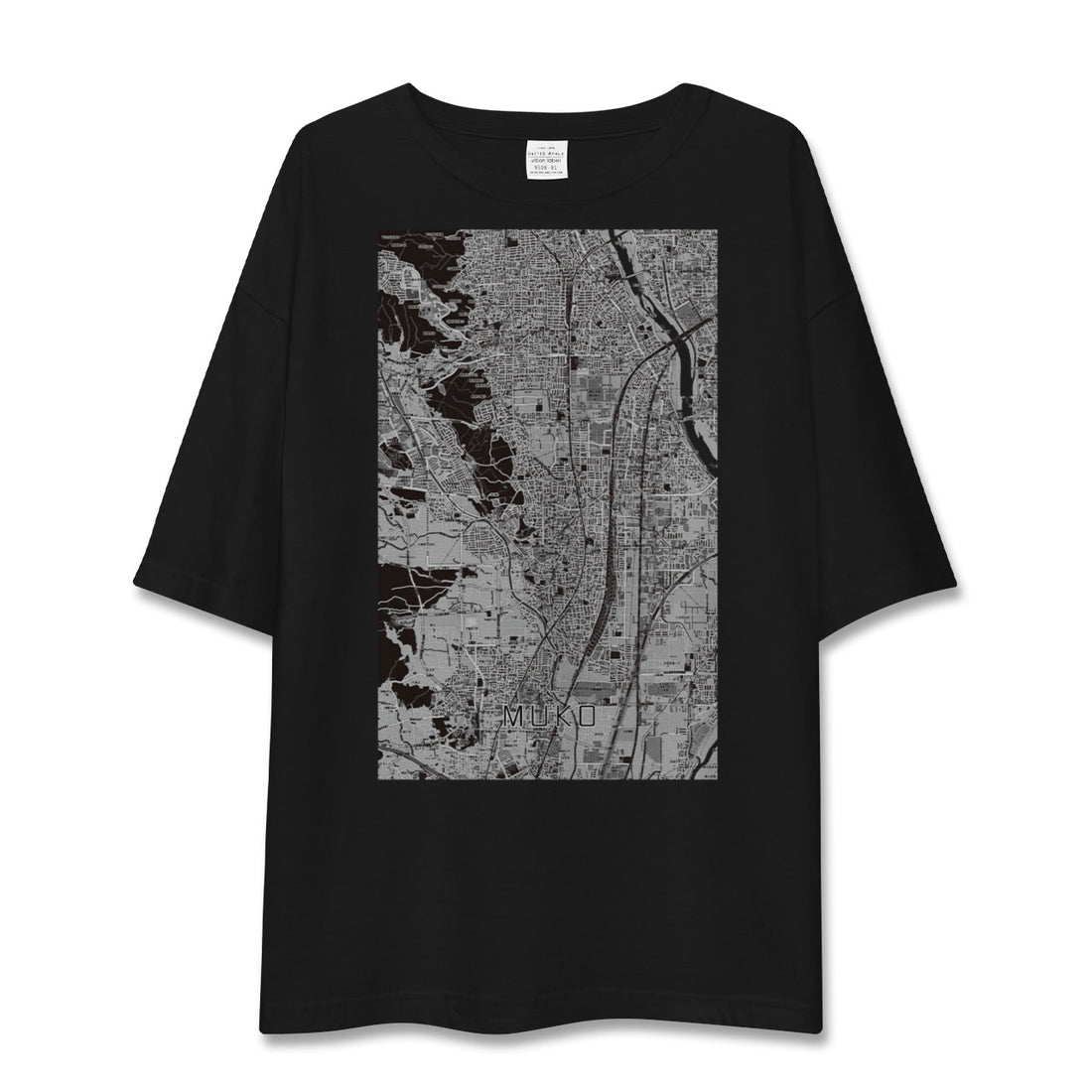 【向日(京都府)】地図柄ビッグシルエットTシャツ