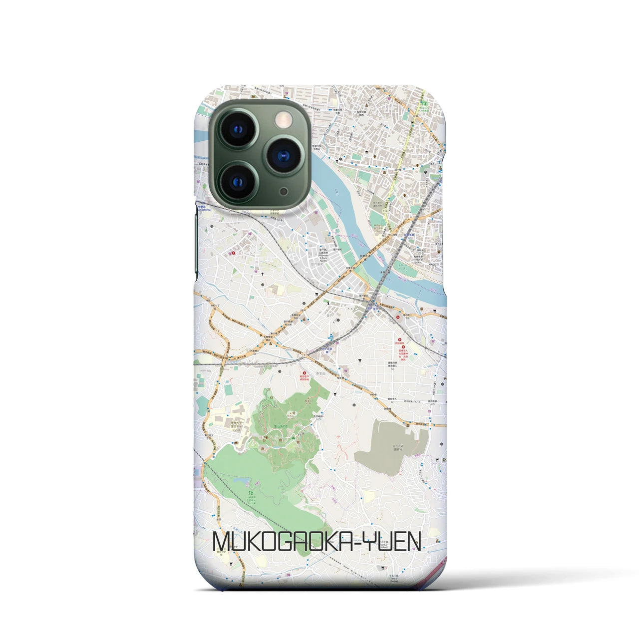 【向ヶ丘遊園】地図柄iPhoneケース（バックカバータイプ・ナチュラル）iPhone 11 Pro 用