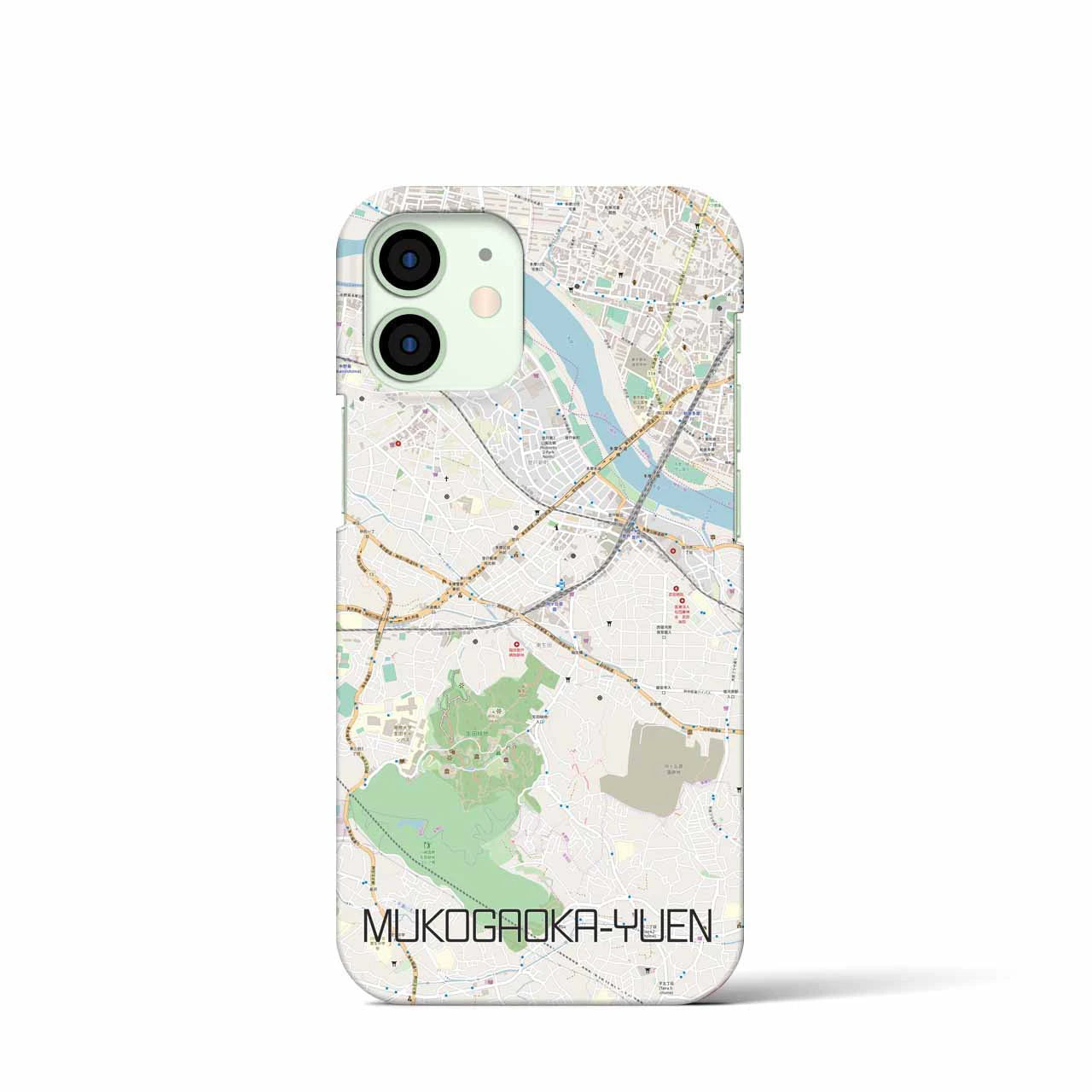 【向ヶ丘遊園】地図柄iPhoneケース（バックカバータイプ・ナチュラル）iPhone 12 mini 用