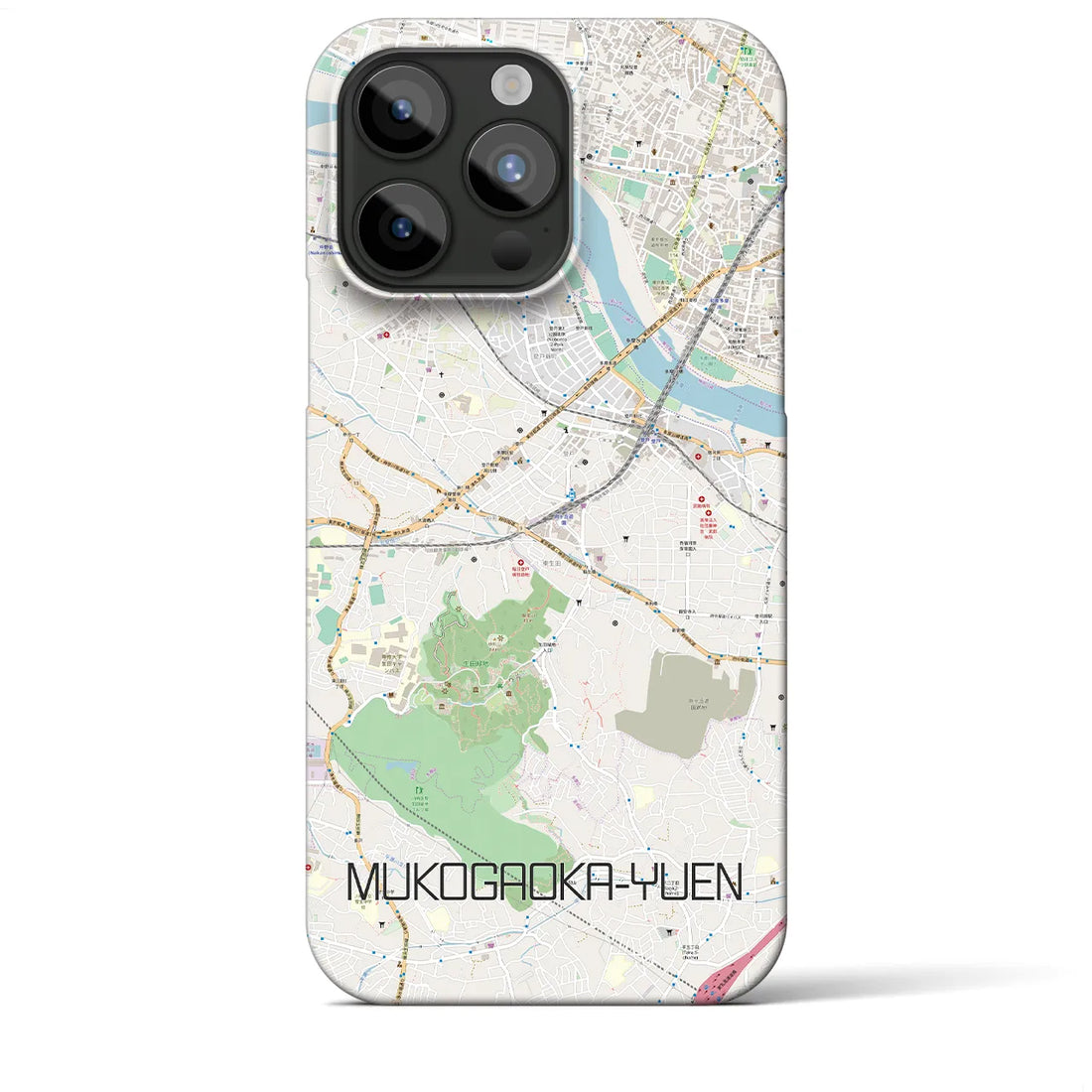 【向ヶ丘遊園】地図柄iPhoneケース（バックカバータイプ・ナチュラル）iPhone 15 Pro Max 用