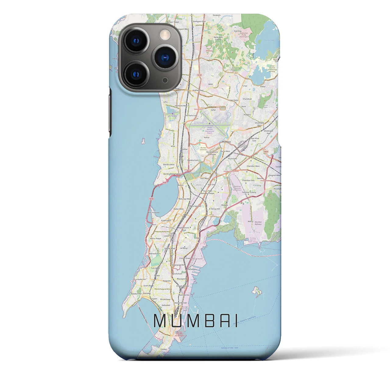 【ムンバイ】地図柄iPhoneケース（バックカバータイプ・ナチュラル）iPhone 11 Pro Max 用