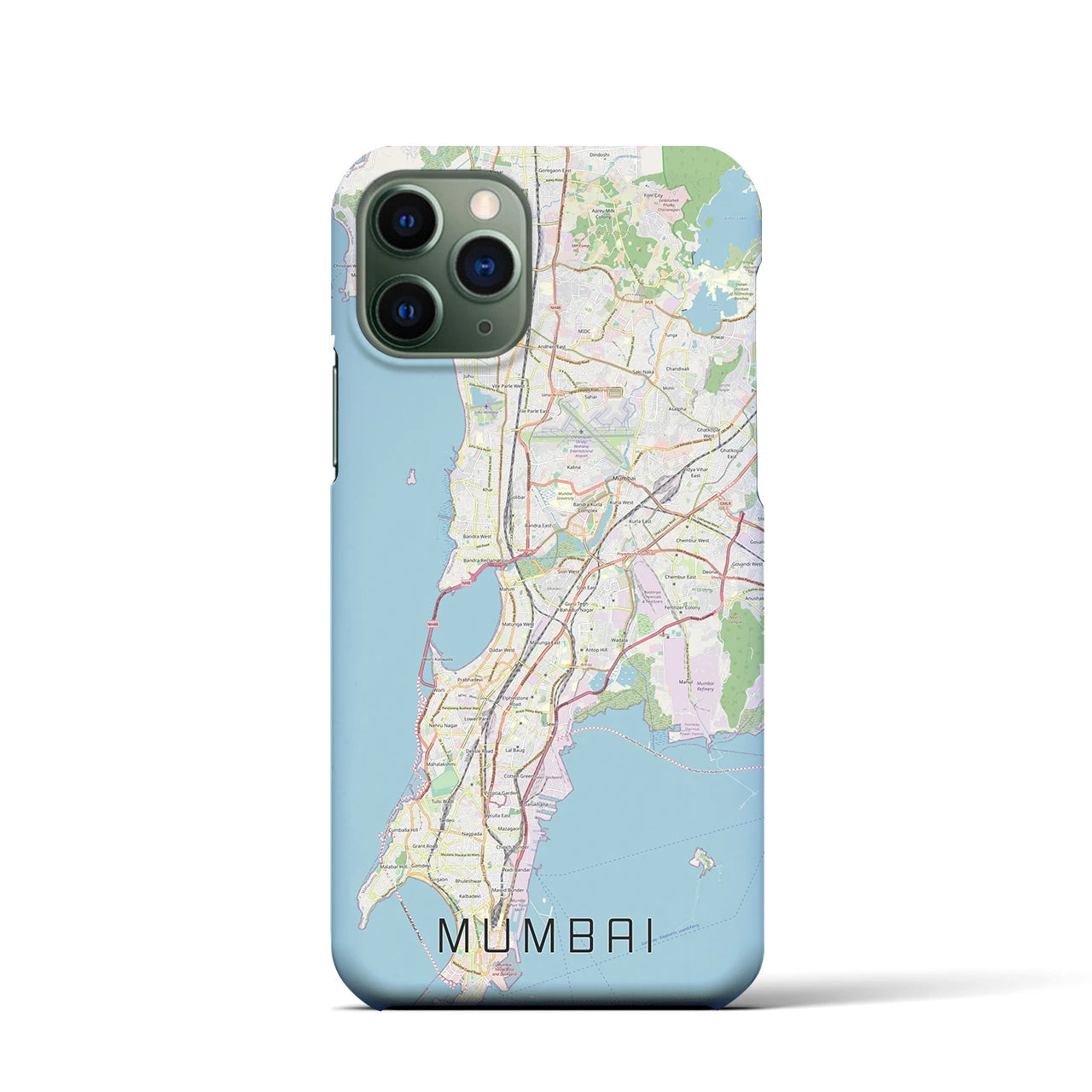 【ムンバイ】地図柄iPhoneケース（バックカバータイプ・ナチュラル）iPhone 11 Pro 用
