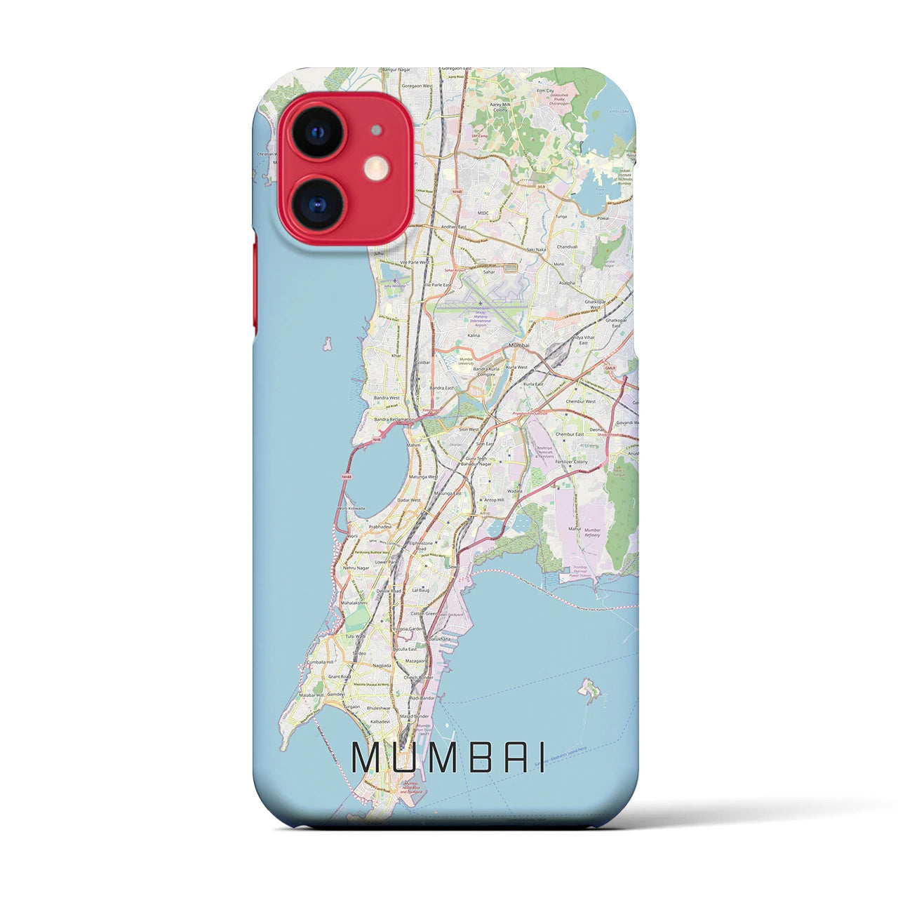 【ムンバイ】地図柄iPhoneケース（バックカバータイプ・ナチュラル）iPhone 11 用