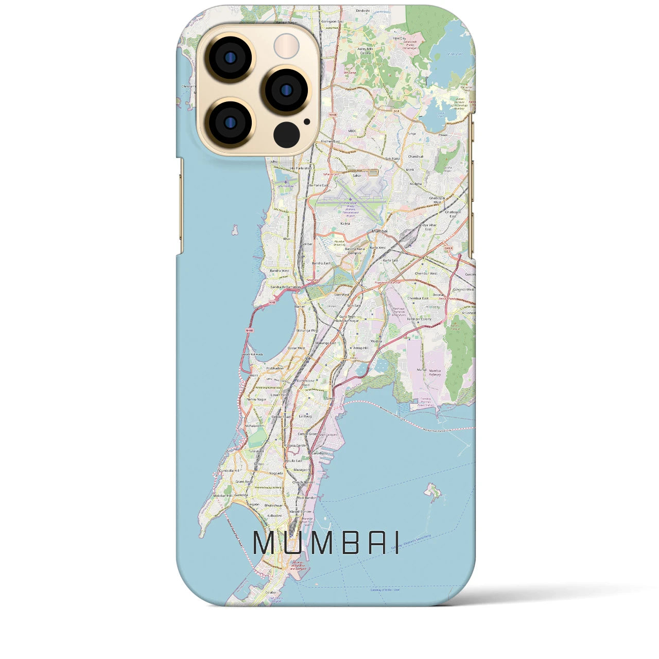 【ムンバイ】地図柄iPhoneケース（バックカバータイプ・ナチュラル）iPhone 12 Pro Max 用