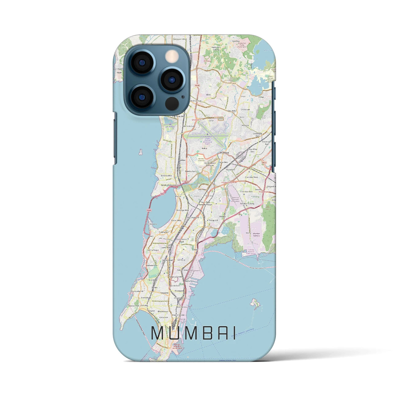 【ムンバイ】地図柄iPhoneケース（バックカバータイプ・ナチュラル）iPhone 12 / 12 Pro 用