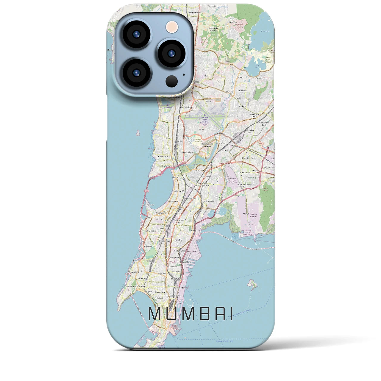 【ムンバイ】地図柄iPhoneケース（バックカバータイプ・ナチュラル）iPhone 13 Pro Max 用