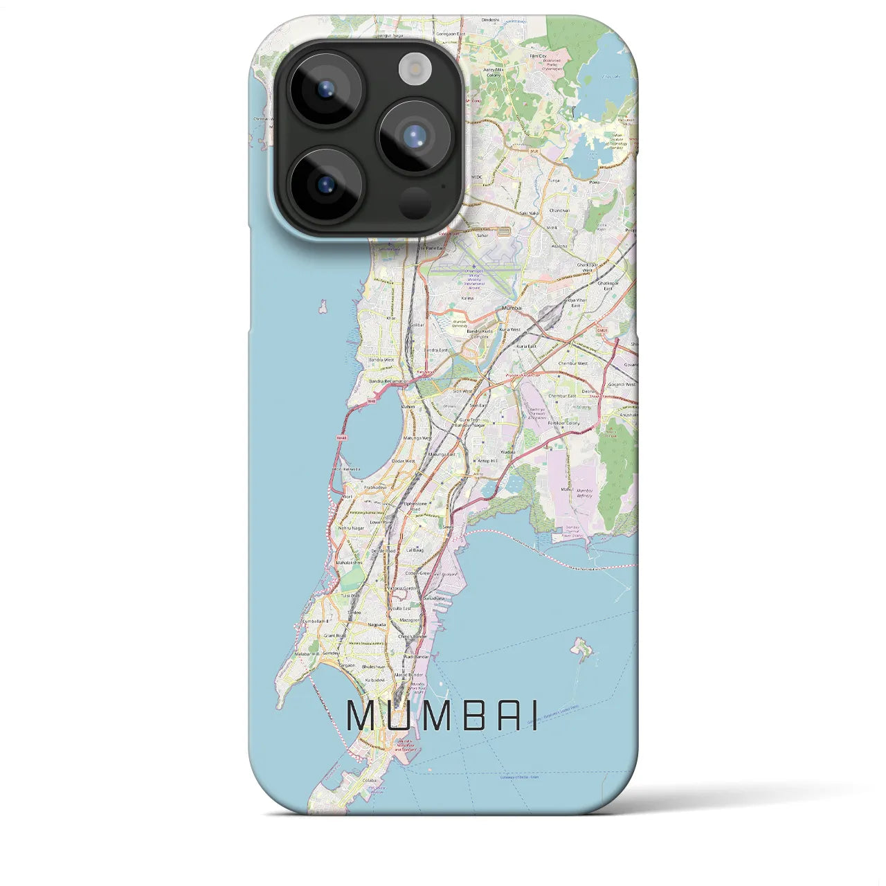 【ムンバイ】地図柄iPhoneケース（バックカバータイプ・ナチュラル）iPhone 15 Pro Max 用