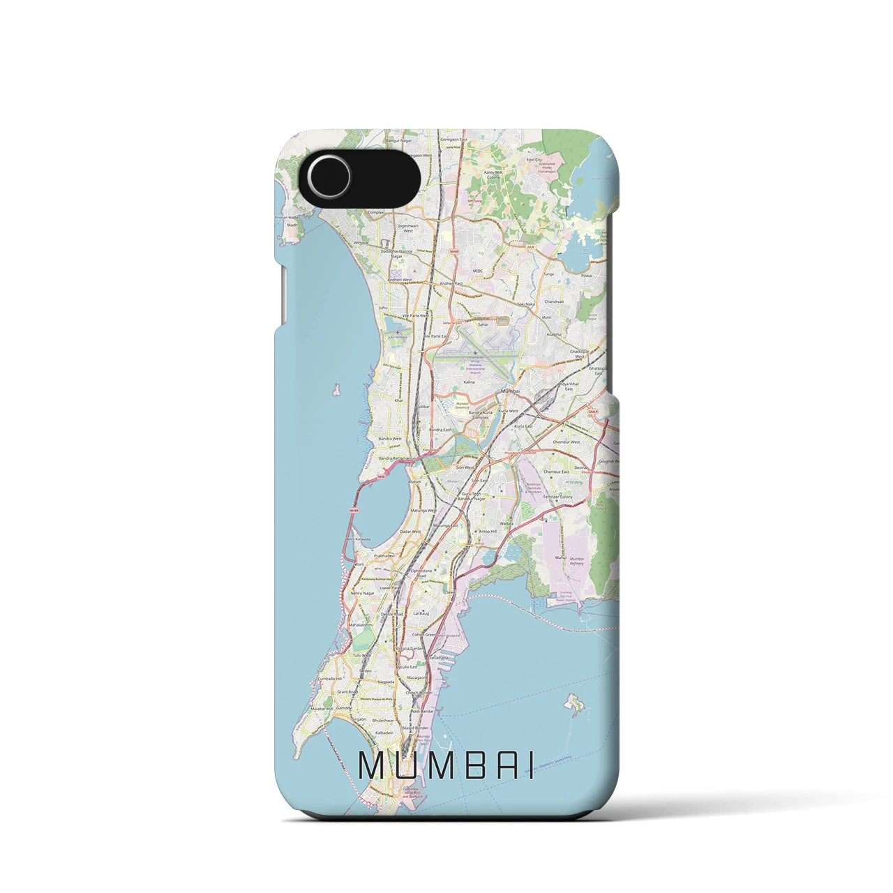 【ムンバイ】地図柄iPhoneケース（バックカバータイプ・ナチュラル）iPhone SE（第3 / 第2世代） / 8 / 7 / 6s / 6 用