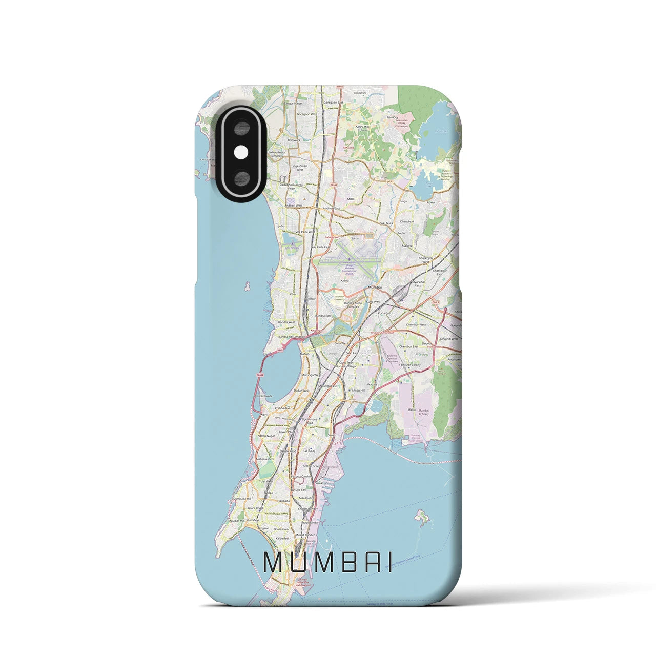 【ムンバイ】地図柄iPhoneケース（バックカバータイプ・ナチュラル）iPhone XS / X 用