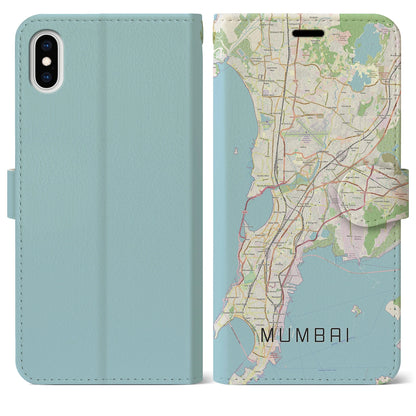 【ムンバイ（インド）】地図柄iPhoneケース（手帳タイプ）ナチュラル・iPhone XS Max 用