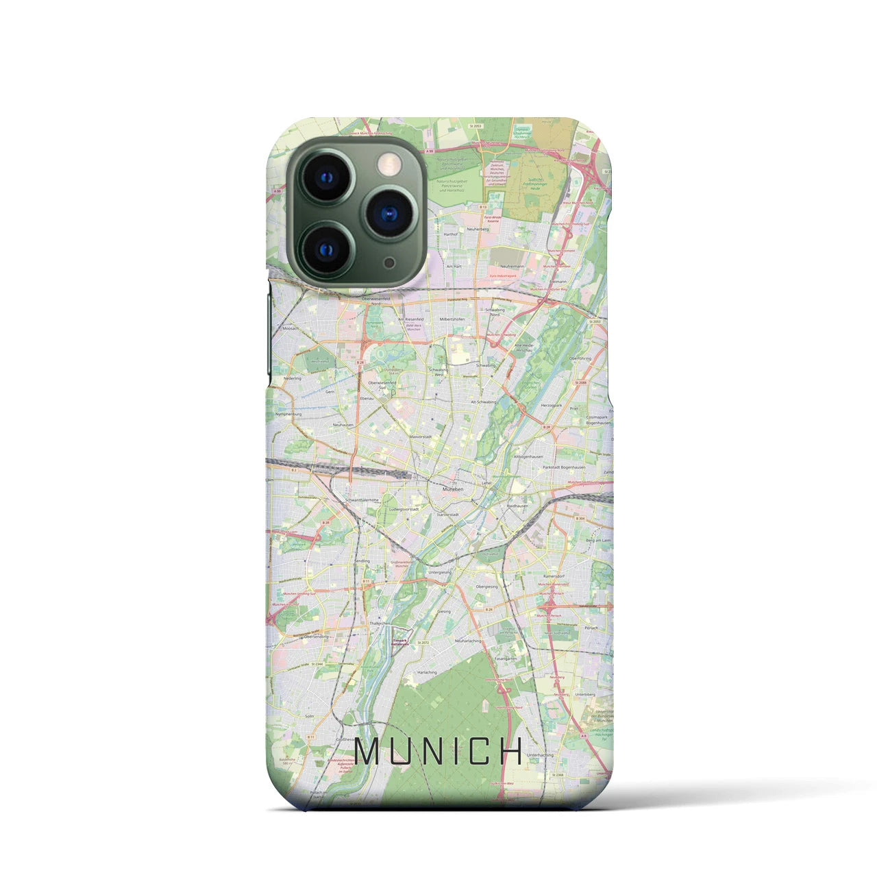 【ミュンヘン】地図柄iPhoneケース（バックカバータイプ・ナチュラル）iPhone 11 Pro 用