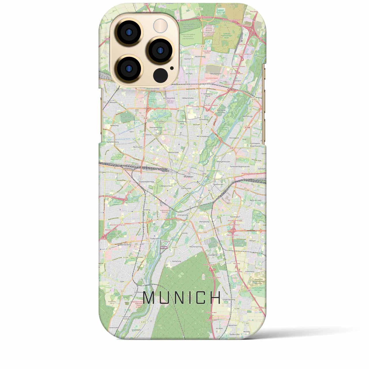 【ミュンヘン】地図柄iPhoneケース（バックカバータイプ・ナチュラル）iPhone 12 Pro Max 用