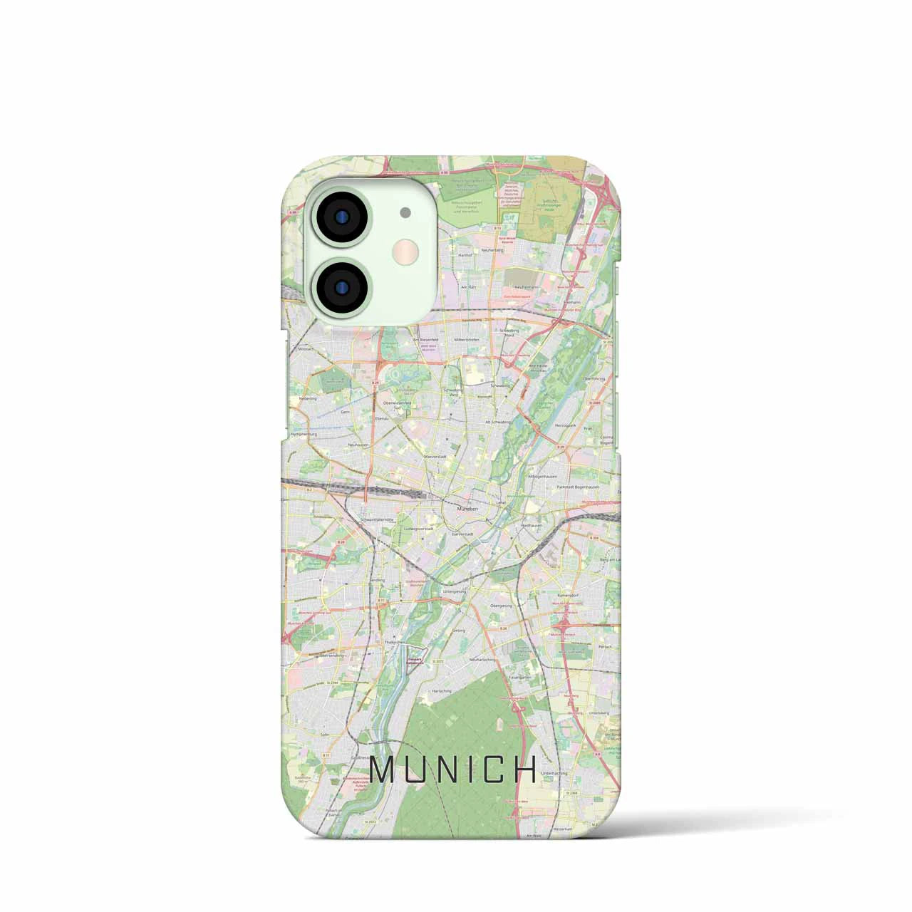 【ミュンヘン】地図柄iPhoneケース（バックカバータイプ・ナチュラル）iPhone 12 mini 用