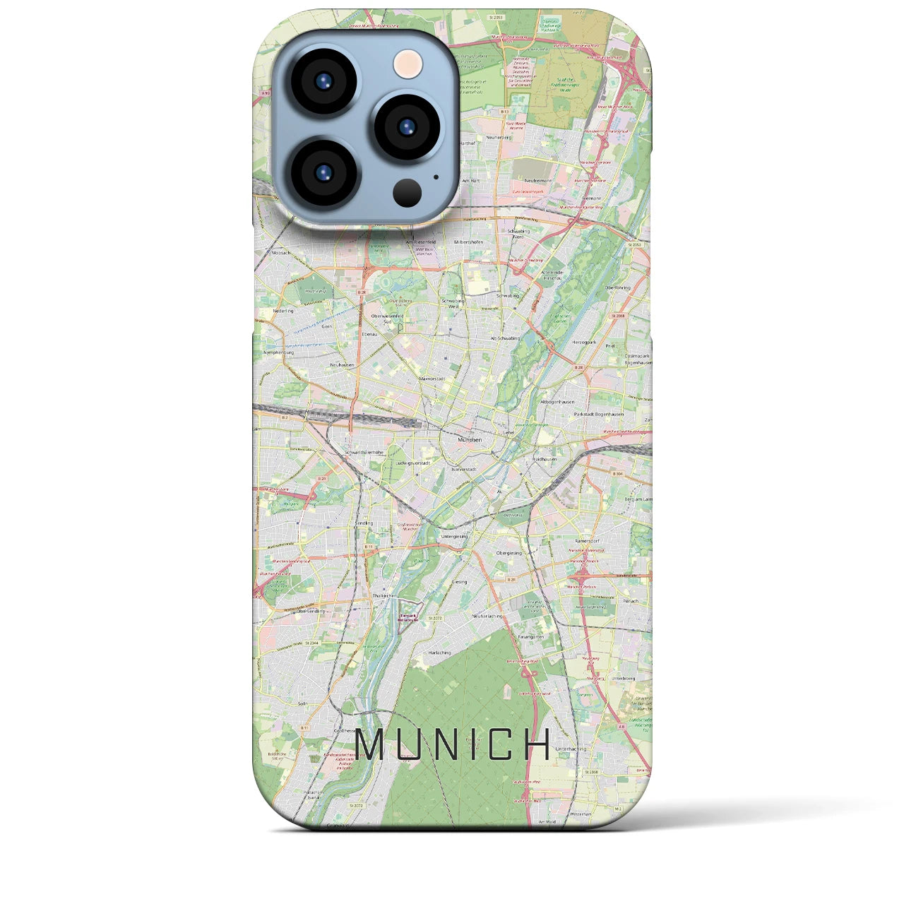 【ミュンヘン】地図柄iPhoneケース（バックカバータイプ・ナチュラル）iPhone 13 Pro Max 用