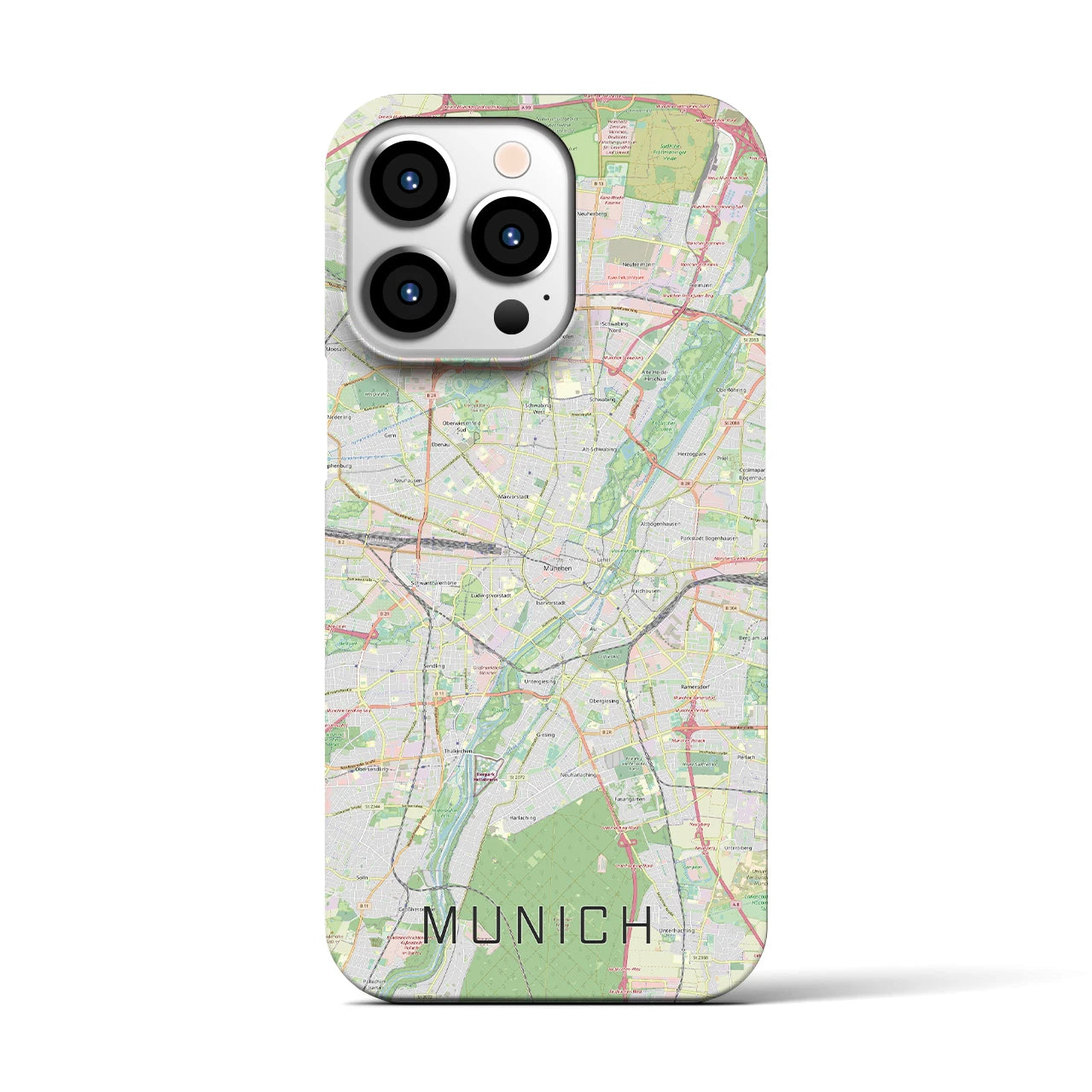 【ミュンヘン】地図柄iPhoneケース（バックカバータイプ・ナチュラル）iPhone 13 Pro 用