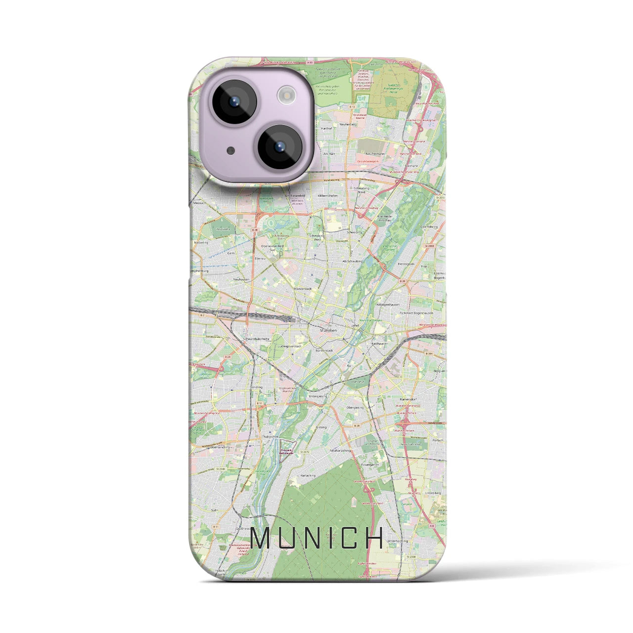 【ミュンヘン】地図柄iPhoneケース（バックカバータイプ・ナチュラル）iPhone 14 用