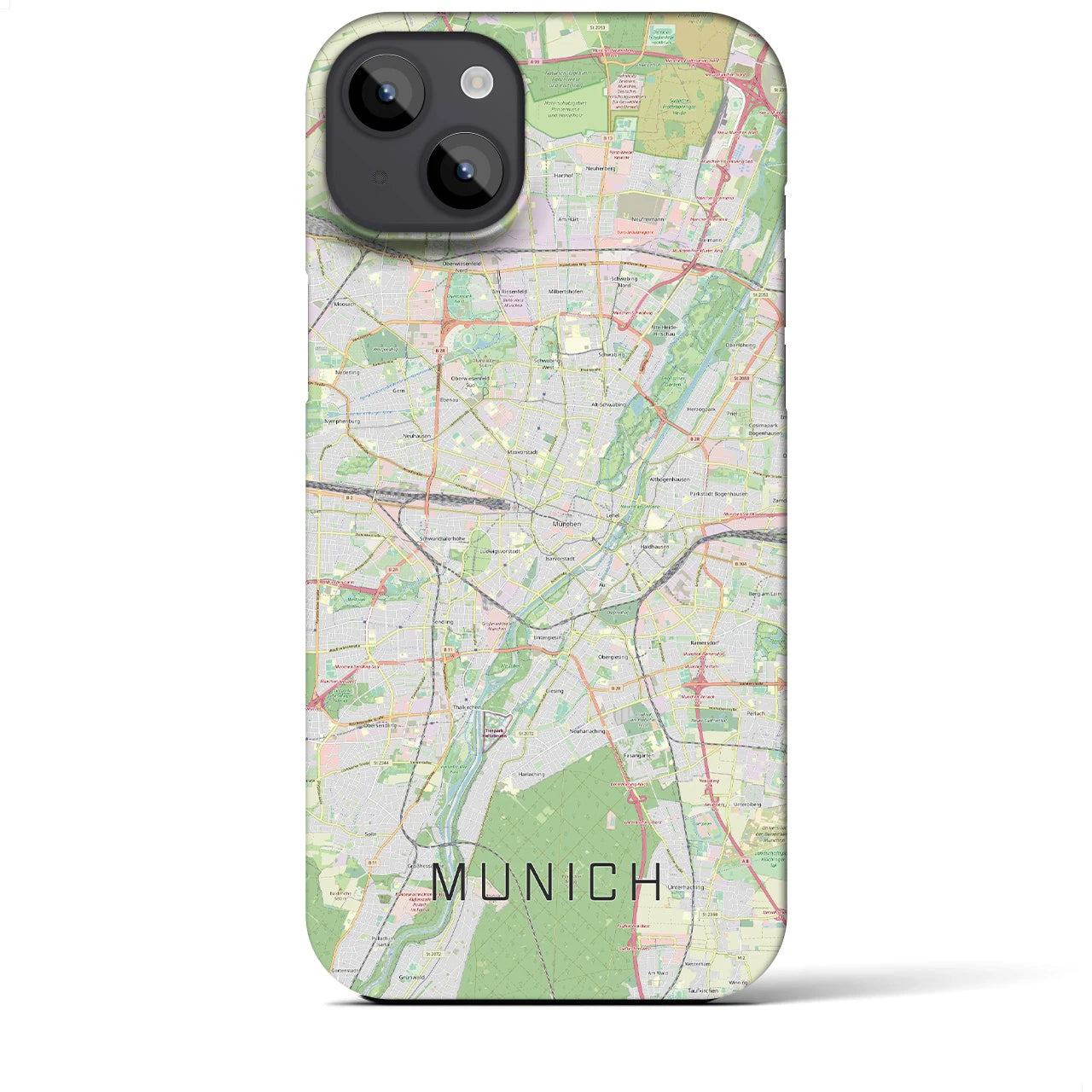 【ミュンヘン】地図柄iPhoneケース（バックカバータイプ・ナチュラル）iPhone 14 Plus 用