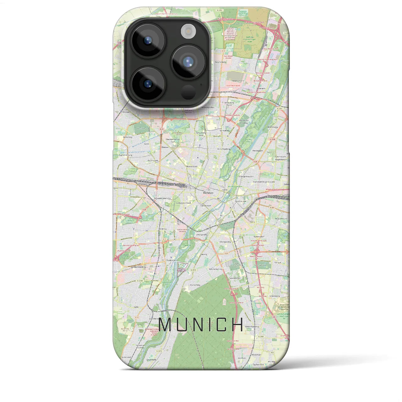 【ミュンヘン】地図柄iPhoneケース（バックカバータイプ・ナチュラル）iPhone 15 Pro Max 用