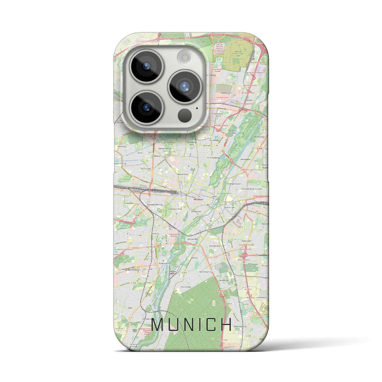 【ミュンヘン】地図柄iPhoneケース（バックカバータイプ・ナチュラル）iPhone 15 Pro 用