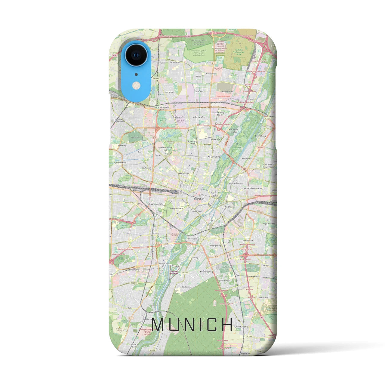 【ミュンヘン】地図柄iPhoneケース（バックカバータイプ・ナチュラル）iPhone XR 用
