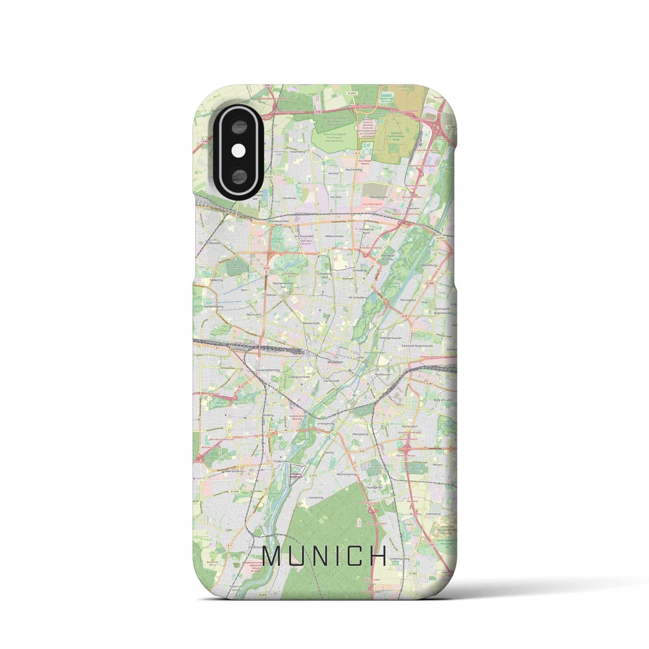 【ミュンヘン】地図柄iPhoneケース（バックカバータイプ・ナチュラル）iPhone XS / X 用