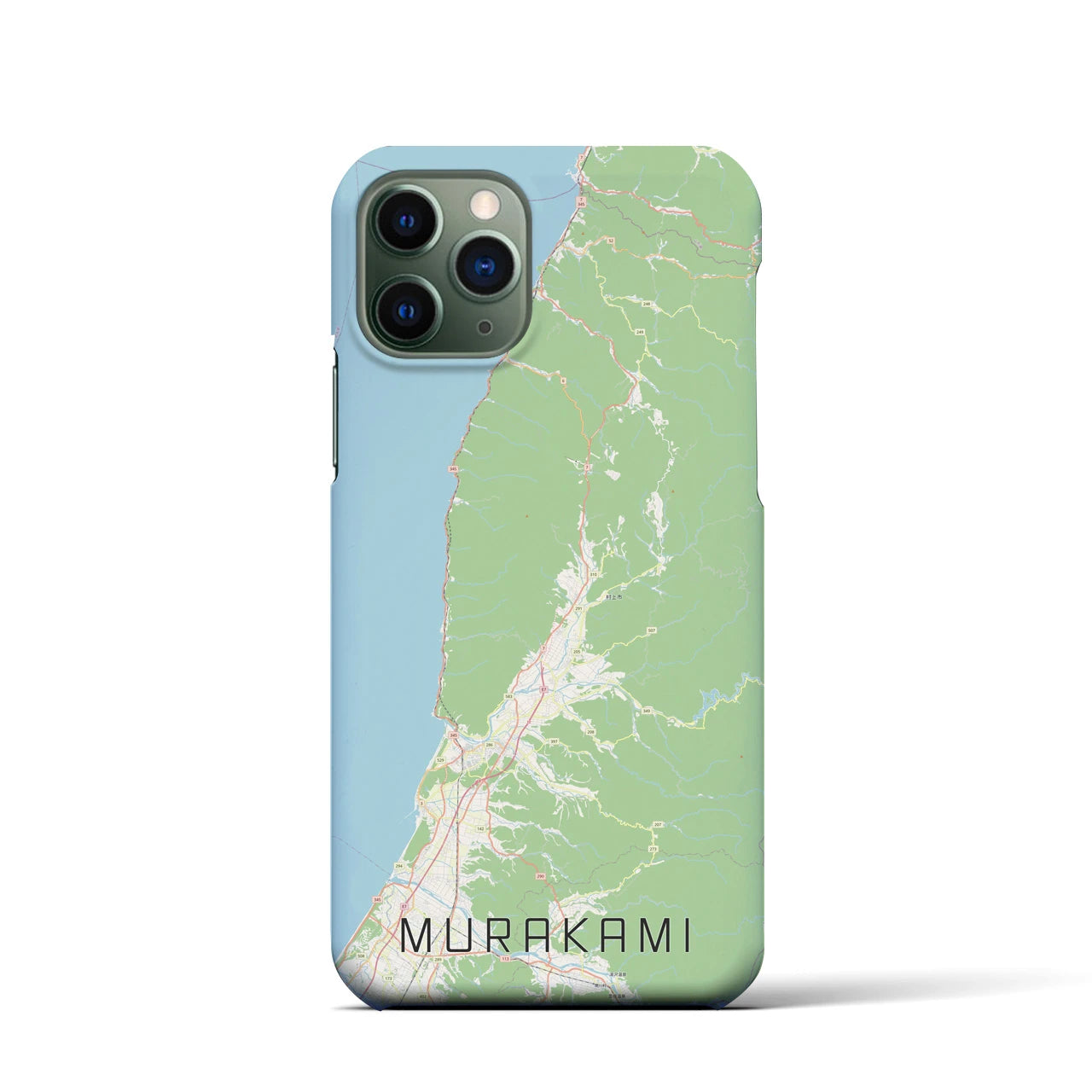 【村上】地図柄iPhoneケース（バックカバータイプ・ナチュラル）iPhone 11 Pro 用