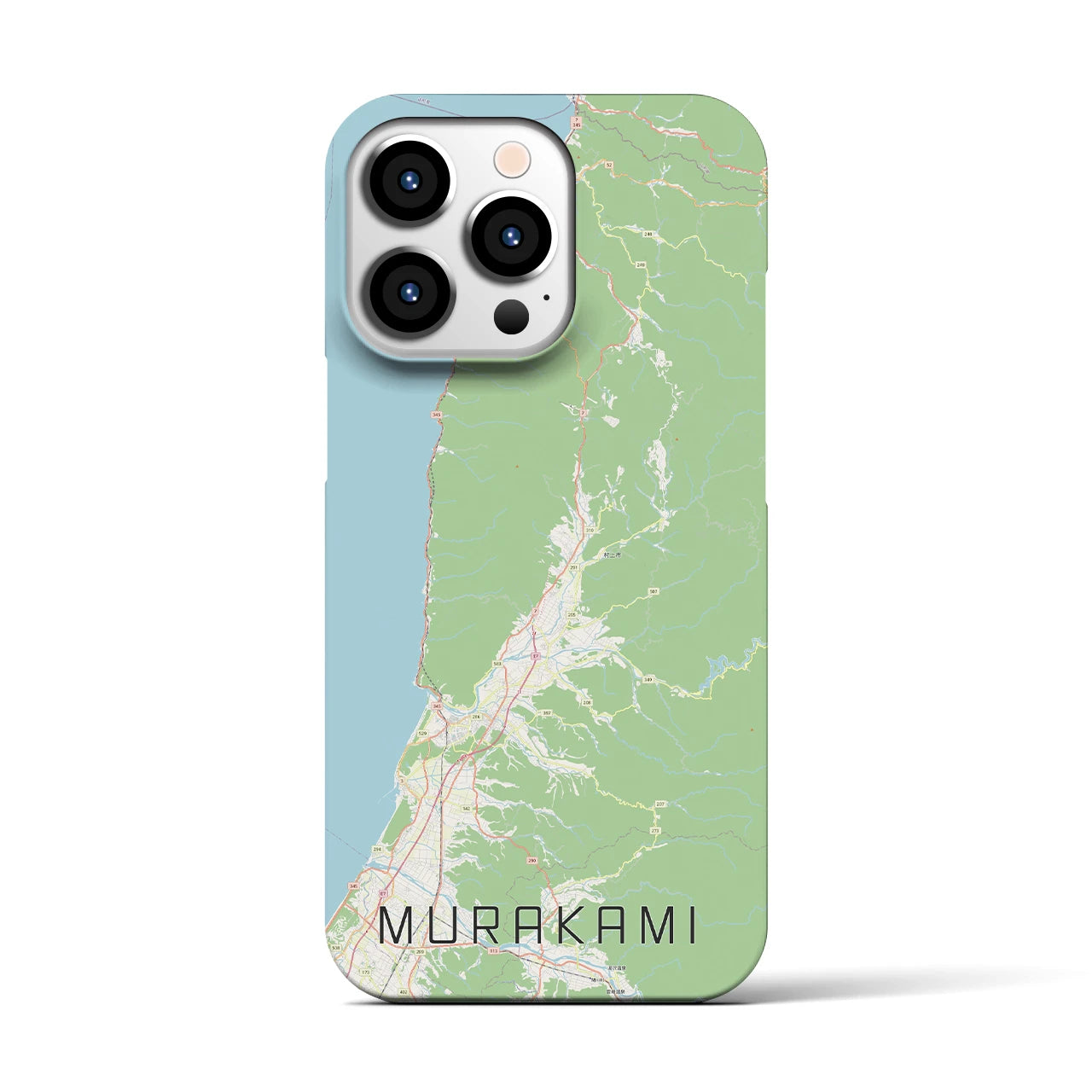 【村上】地図柄iPhoneケース（バックカバータイプ・ナチュラル）iPhone 13 Pro 用