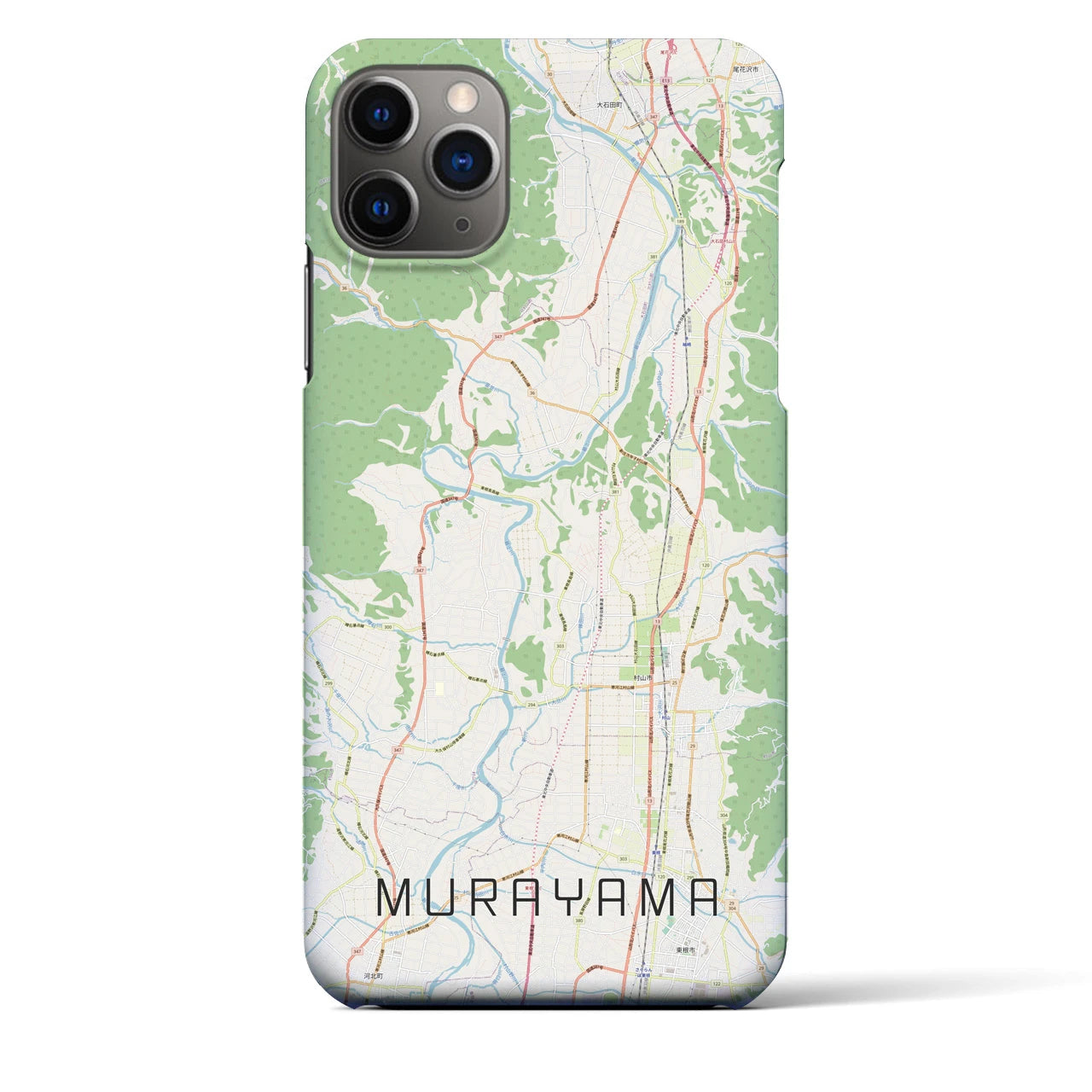 【村山】地図柄iPhoneケース（バックカバータイプ・ナチュラル）iPhone 11 Pro Max 用