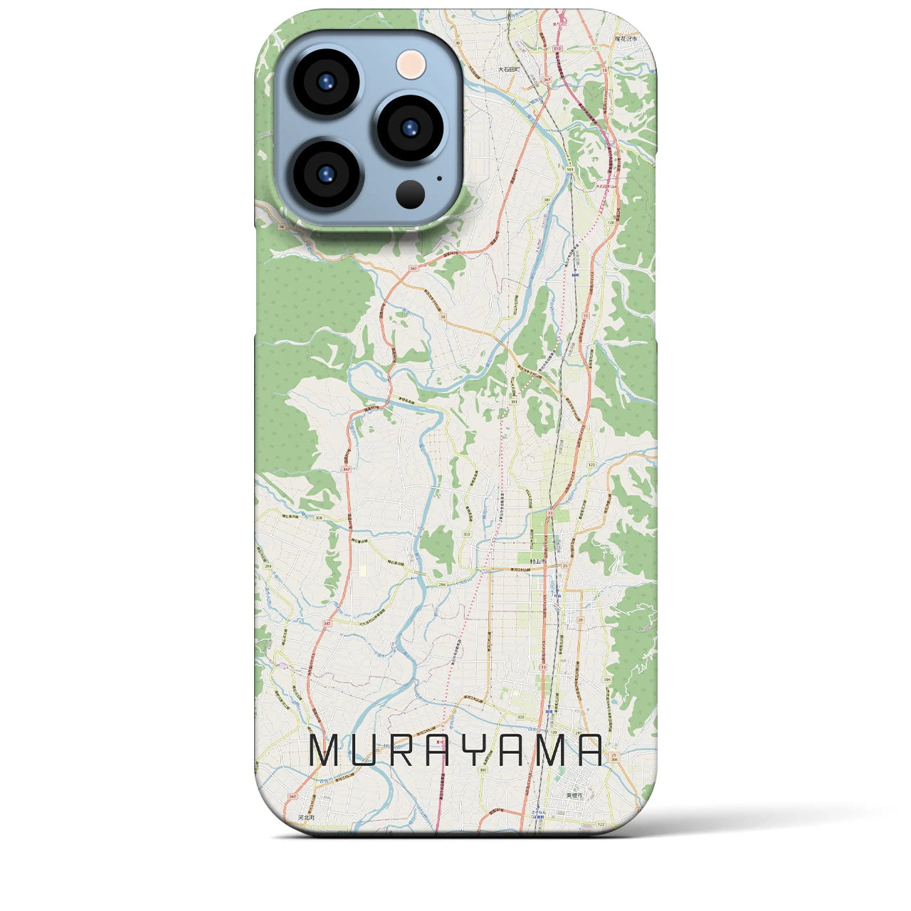 【村山】地図柄iPhoneケース（バックカバータイプ・ナチュラル）iPhone 13 Pro Max 用