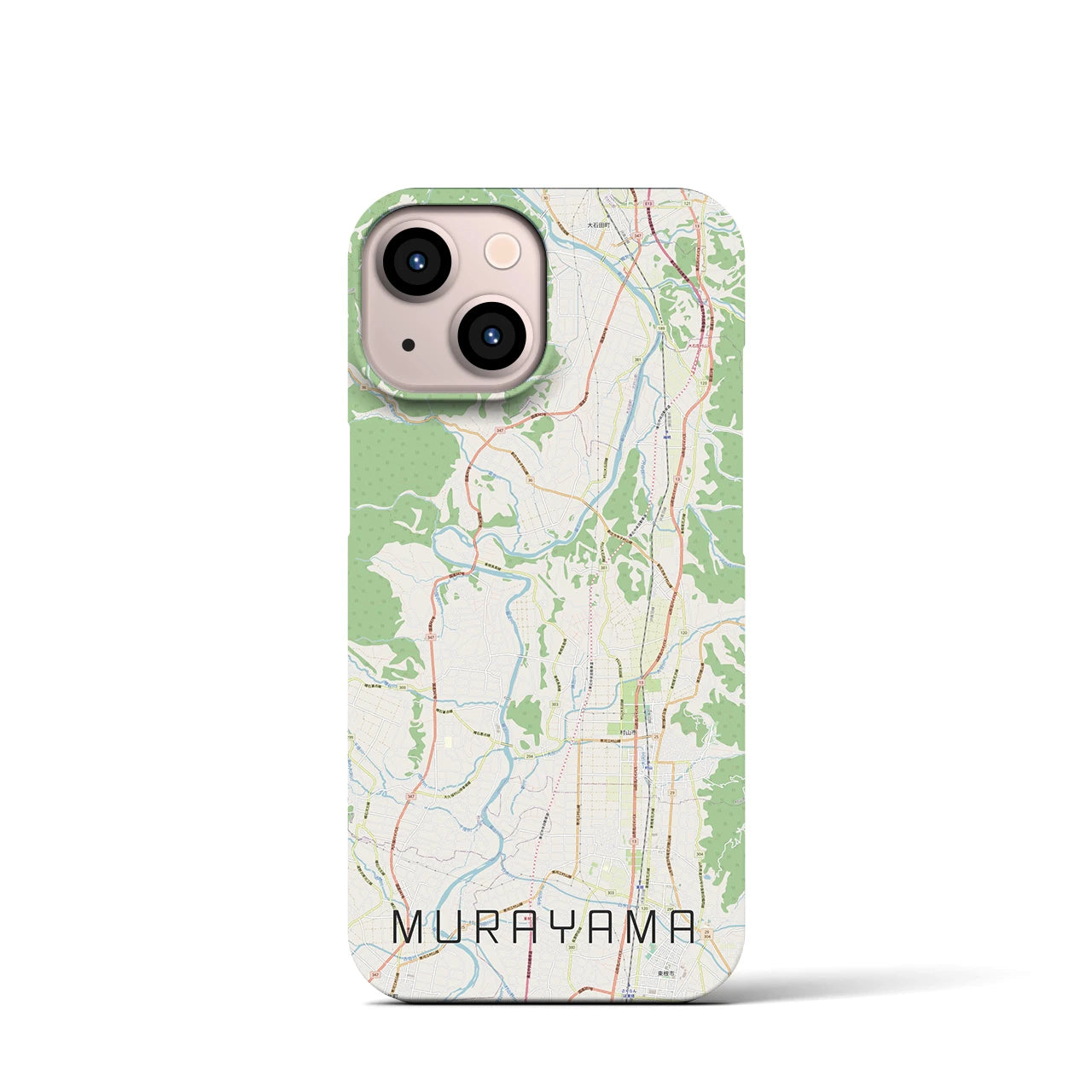 【村山】地図柄iPhoneケース（バックカバータイプ・ナチュラル）iPhone 13 mini 用