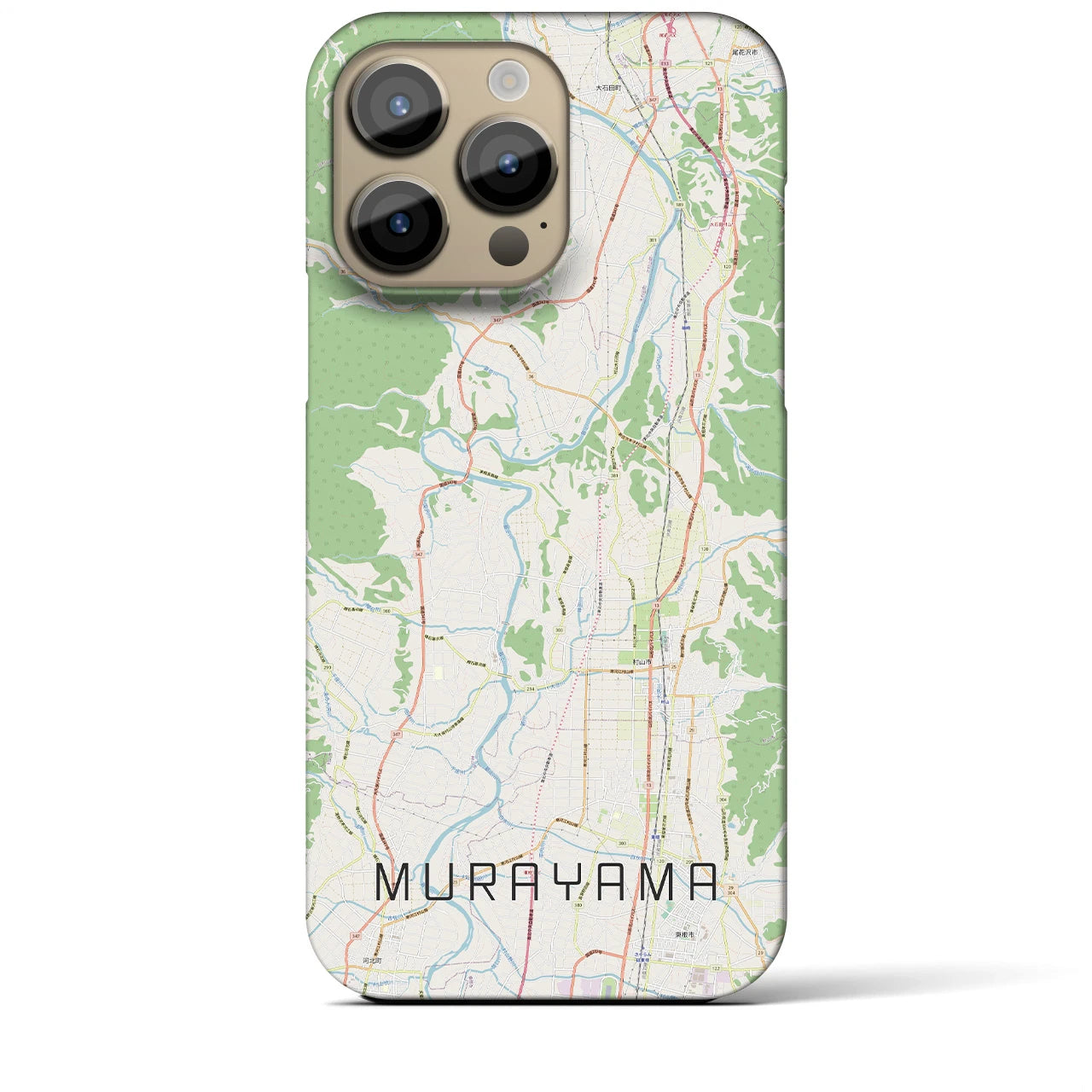 【村山】地図柄iPhoneケース（バックカバータイプ・ナチュラル）iPhone 14 Pro Max 用