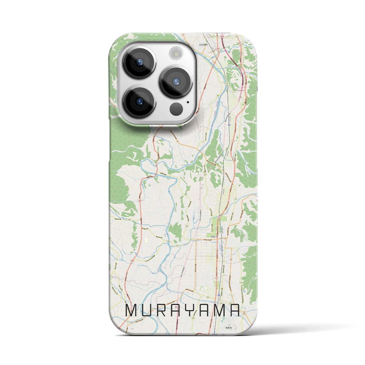 【村山】地図柄iPhoneケース（バックカバータイプ・ナチュラル）iPhone 14 Pro 用