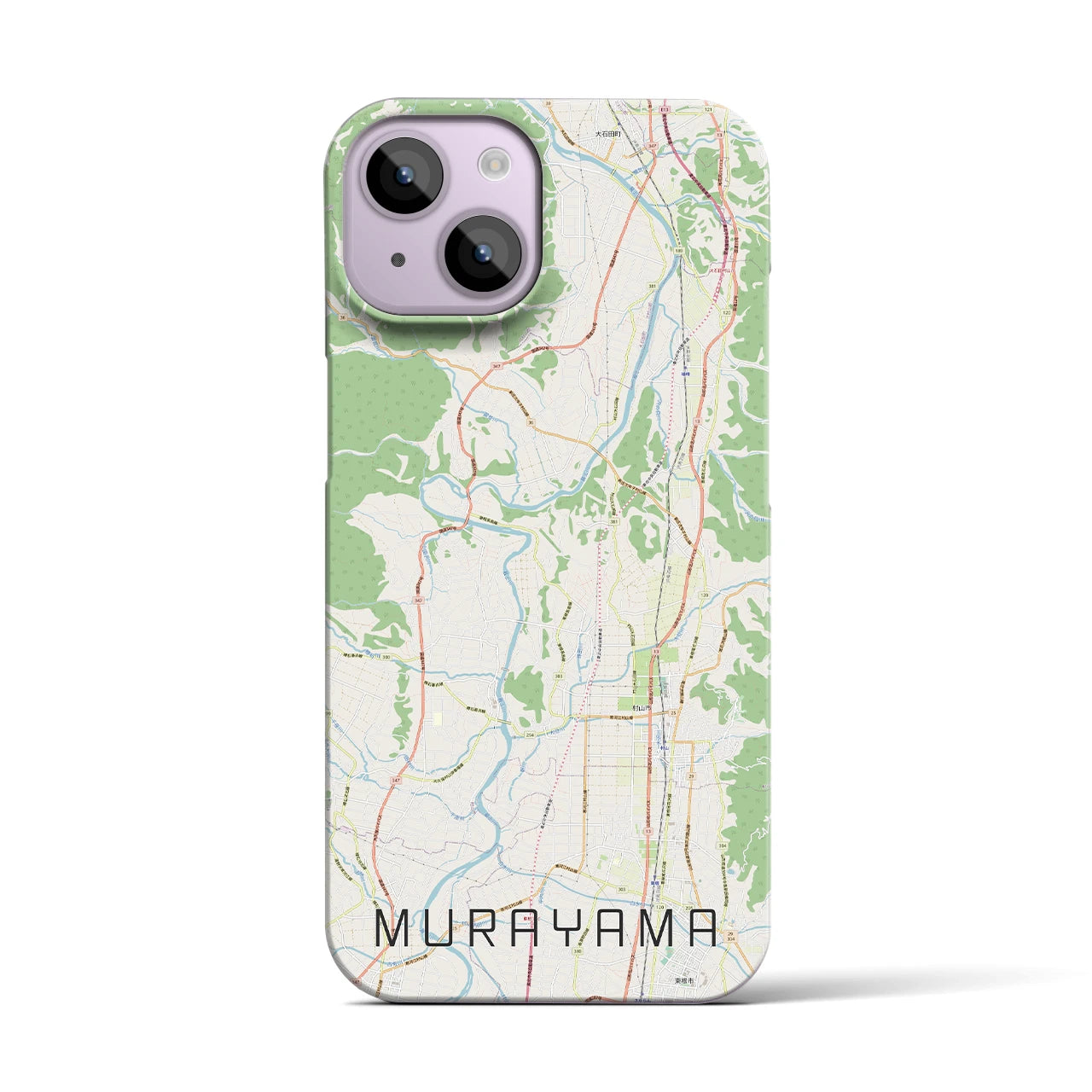 【村山】地図柄iPhoneケース（バックカバータイプ・ナチュラル）iPhone 14 用