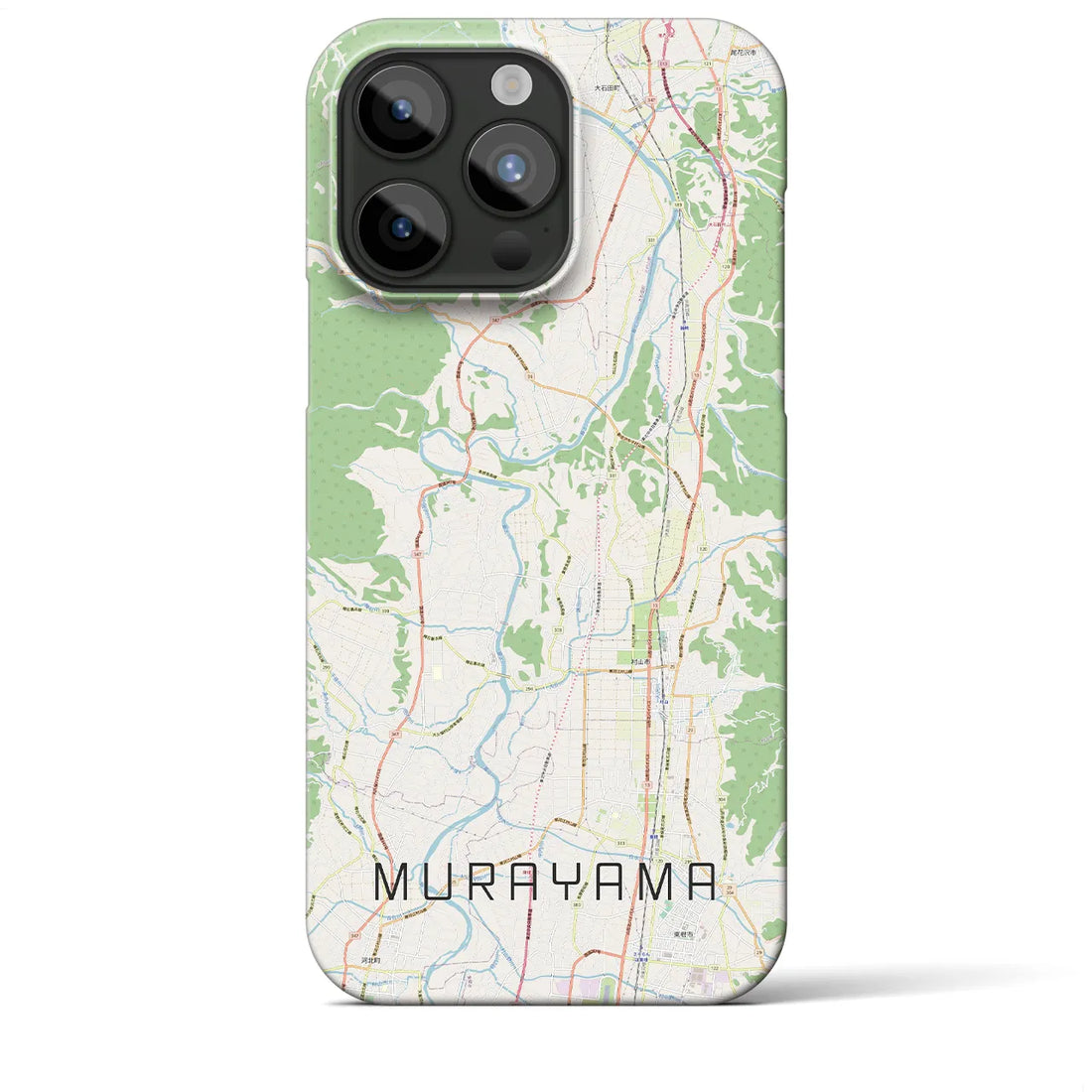 【村山】地図柄iPhoneケース（バックカバータイプ・ナチュラル）iPhone 15 Pro Max 用