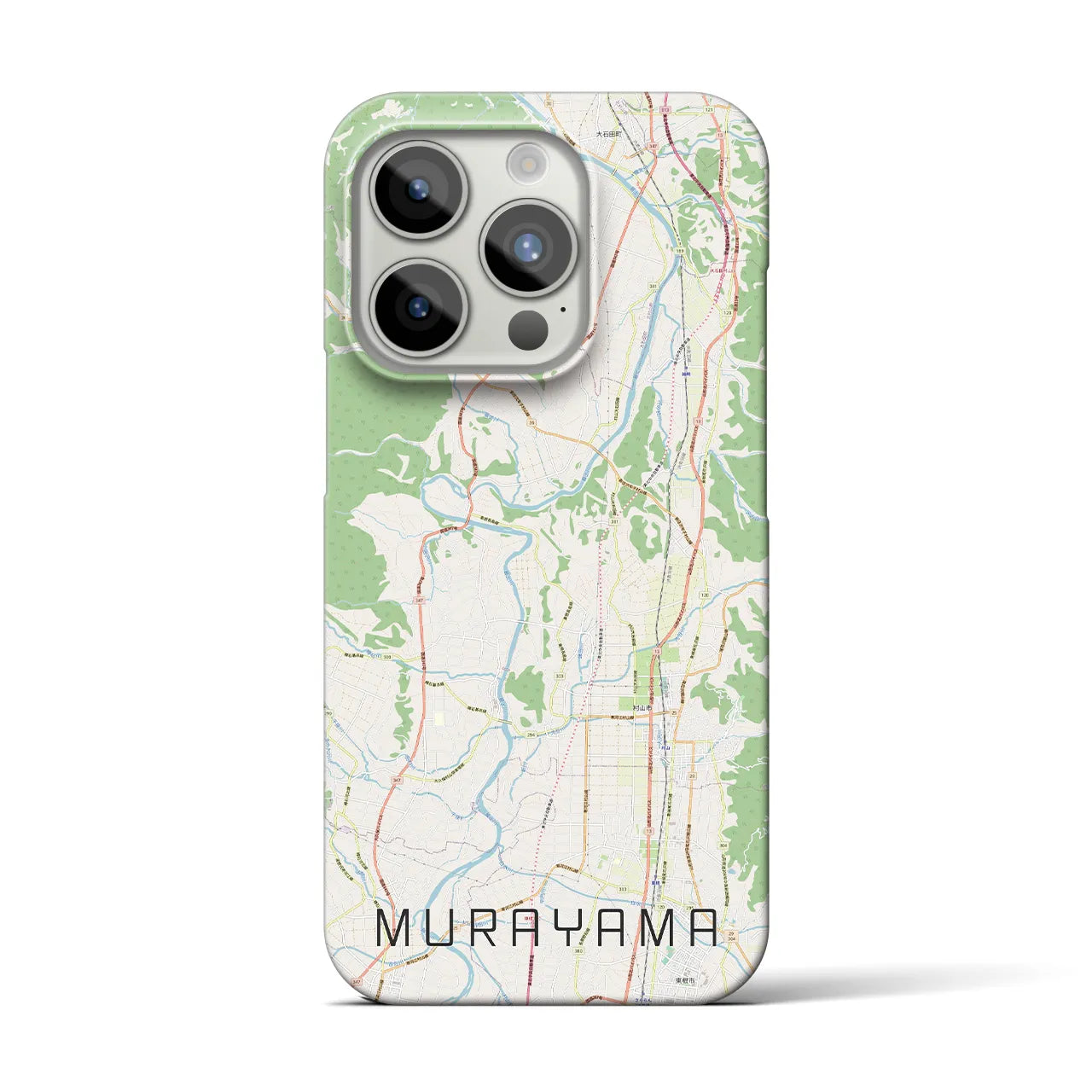 【村山】地図柄iPhoneケース（バックカバータイプ・ナチュラル）iPhone 15 Pro 用