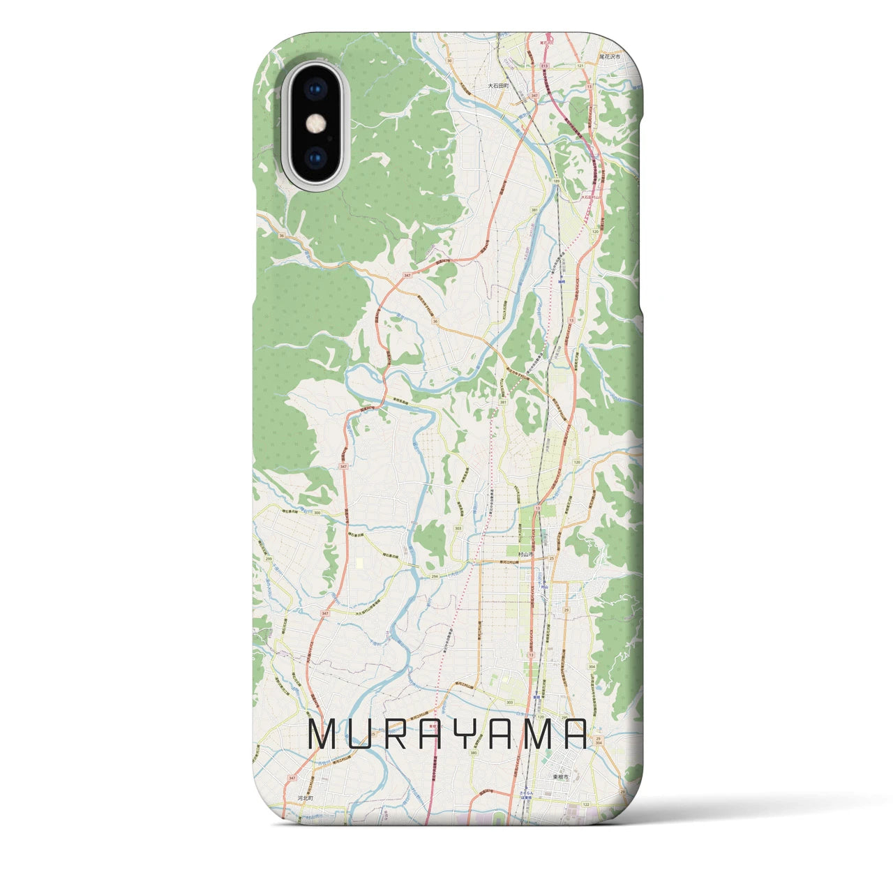 【村山】地図柄iPhoneケース（バックカバータイプ・ナチュラル）iPhone XS Max 用