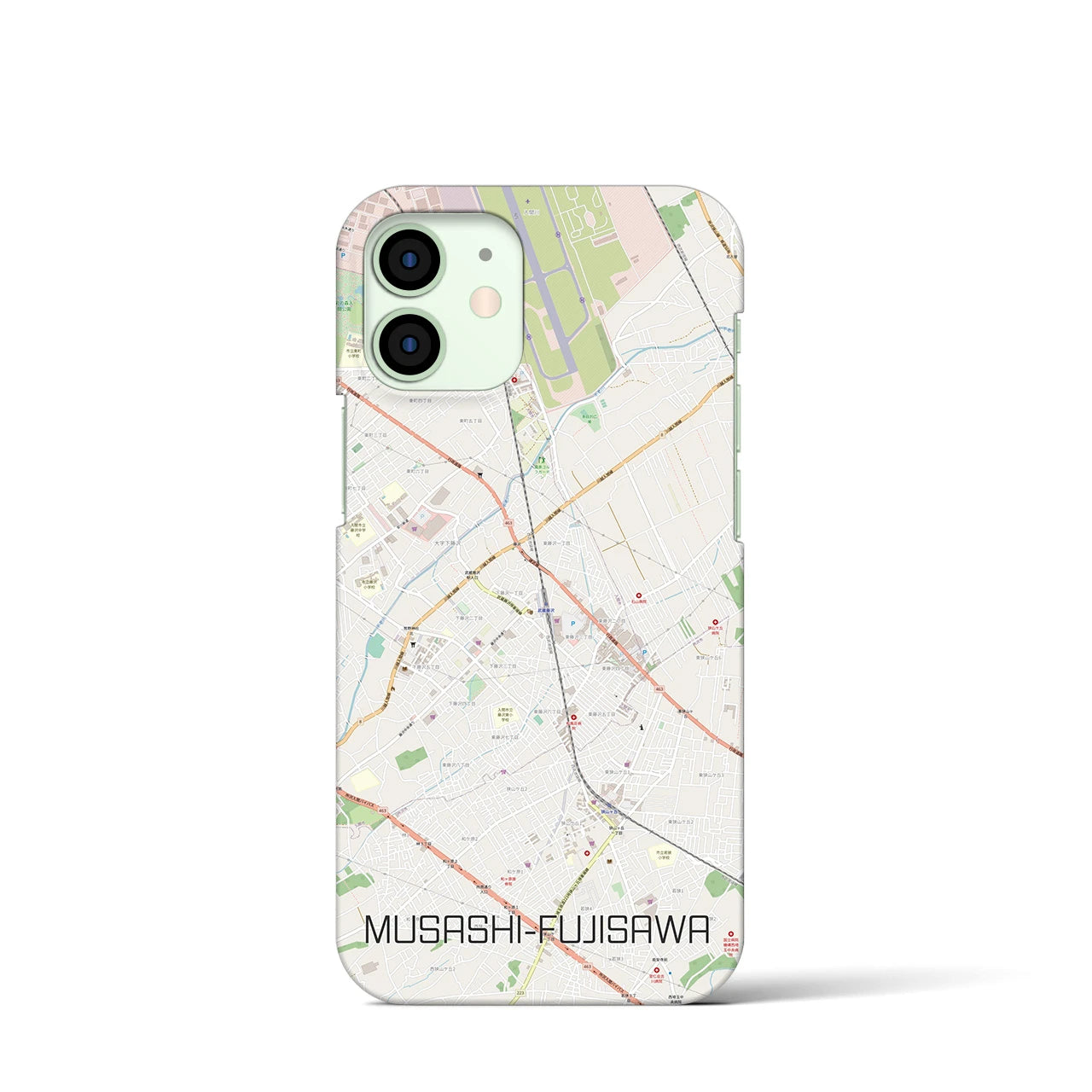 【武蔵藤沢】地図柄iPhoneケース（バックカバータイプ・ナチュラル）iPhone 12 mini 用