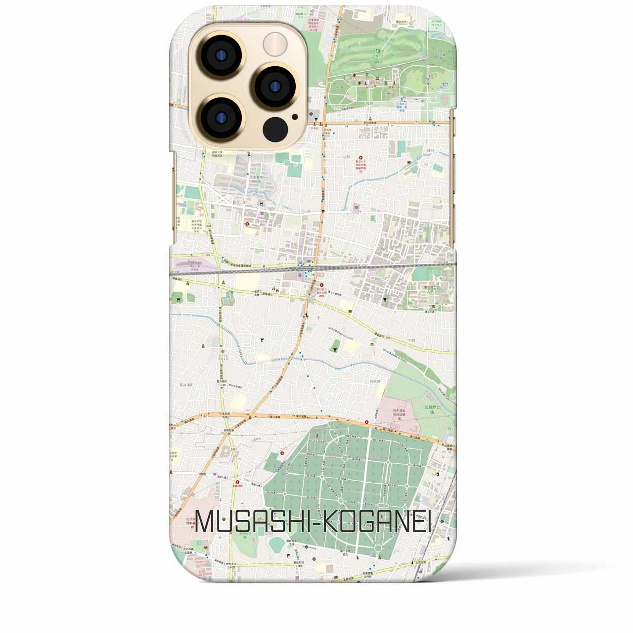 【武蔵小金井】地図柄iPhoneケース（バックカバータイプ・ナチュラル）iPhone 12 Pro Max 用